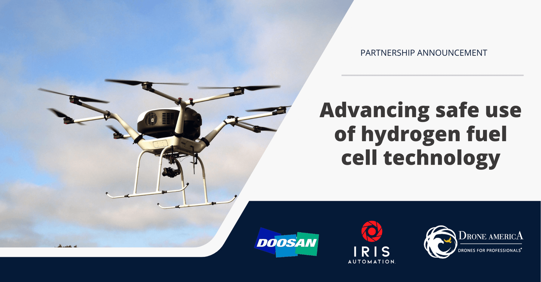 Distribuere Bulk helt seriøst Iris Automation | Doosan Mobility Innovation announces partnership with Iris  Automation, Drone America to advance safe use of hydrogen fuel cell  technology for BVLOS UAS operations